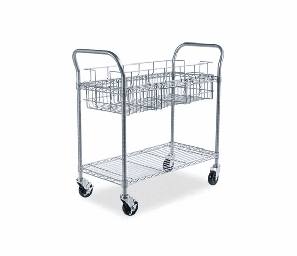 SAF5236GR Wire Mail Cart, 600lbs, 18-3/4w x 39d x 38-1/2h, Metallic Gray By SAFCO PRODUCTS