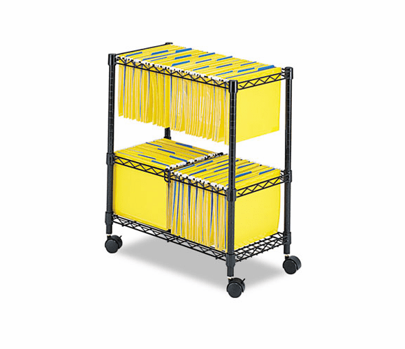 SAF5278BL Two-Tier Rolling File Cart, 25-3/4w x 14d x 29-3/4h, Black By SAFCO PRODUCTS