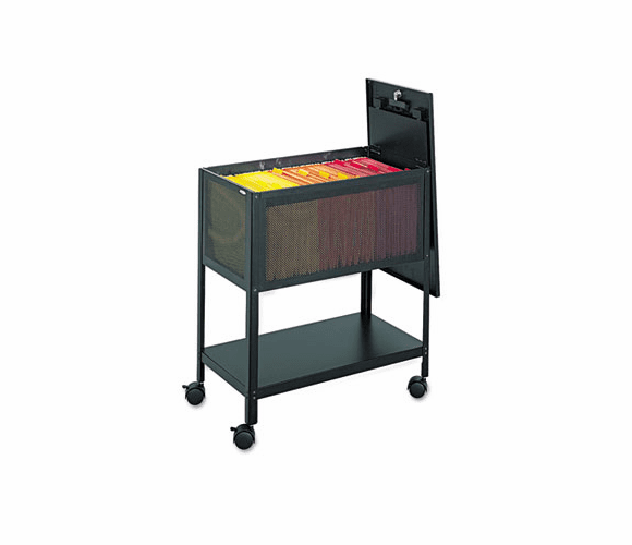 SAF5351BL Steel Mesh Tub File With Lid, 13-1/2w x 24-1/4d x 27-1/2h, Black By SAFCO PRODUCTS