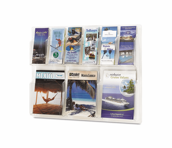 SAF5605CL Reveal Clear Literature Displays, 9 Compartments, 30w x 2d x 22-1/2h, Clear By SAFCO PRODUCTS