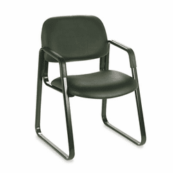 SAF7047BV Cava Collection Sled Base Guest Chair, Black Vinyl By SAFCO PRODUCTS
