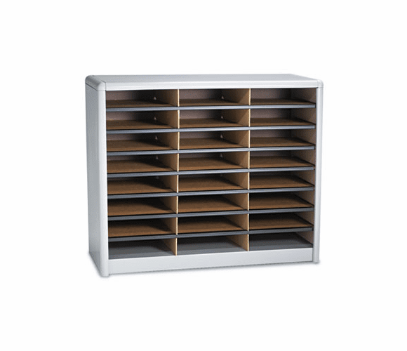 SAF7111GR Steel/Fiberboard Literature Sorter, 24 Sections, 32 1/4 x 13 1/2 x 25 3/4, Gray By SAFCO PRODUCTS