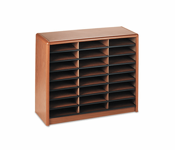 SAF7111MO Steel/Fiberboard Literature Sorter, 24 Sections, 32 1/4 x 13 1/2 x 25 3/4, Oak By SAFCO PRODUCTS