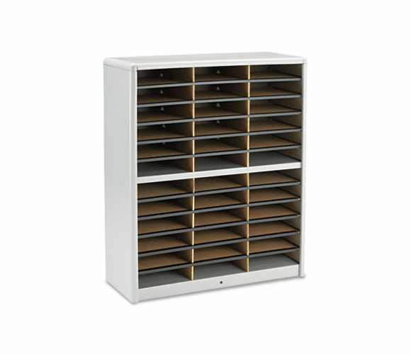 SAF7121GR Steel/Fiberboard Literature Sorter, 36 Sections, 32 1/4 x 13 1/2 x 38, Gray By SAFCO PRODUCTS