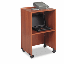 SAF8917CY Lectern Base/Media Cart, 21-1/4w x 17-1/2d x 33-3/4h, Cherry By SAFCO PRODUCTS