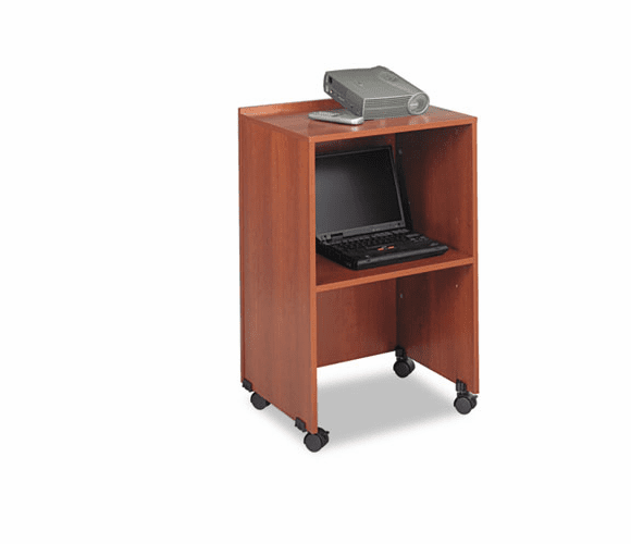 SAF8917CY Lectern Base/Media Cart, 21-1/4w x 17-1/2d x 33-3/4h, Cherry By SAFCO PRODUCTS