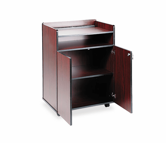 SAF8919MH Executive Mobile Presentation Stand, 29-1/2w x 20-1/2d x 40-3/4h, Mahogany By SAFCO PRODUCTS