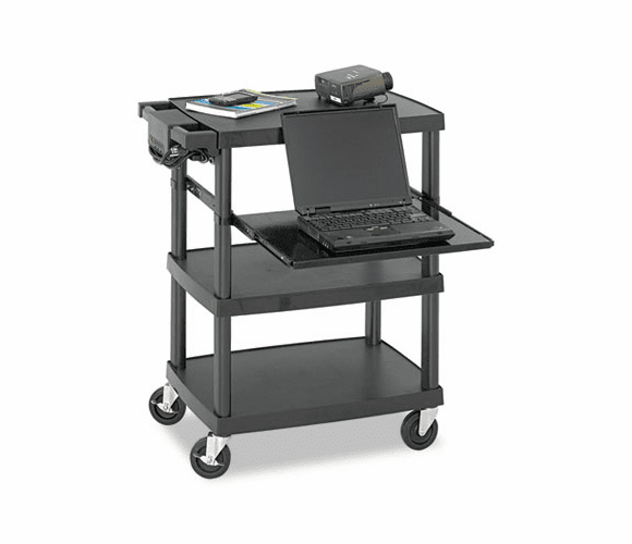 SAF8929BL Multimedia Projector Cart, 4-Shelf, 27-3/4w x 18-3/4 x 34-3/4, Black By SAFCO PRODUCTS