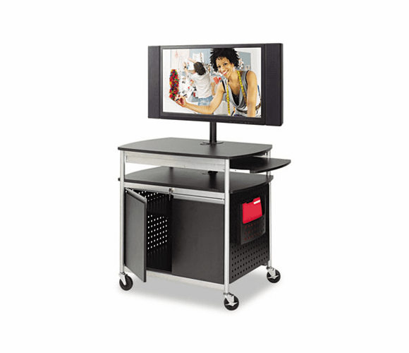SAF8941BL Scoot Flat Panel Multimedia Cart, 3-Shelf, 39-1/2w x 27d x 38-1/4h, Black By SAFCO PRODUCTS