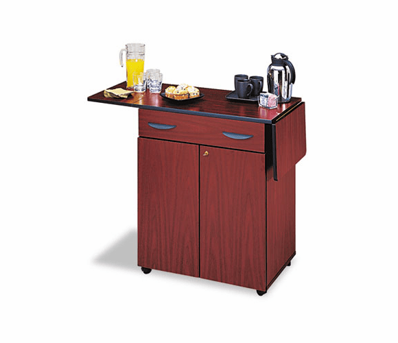 SAF8962MH Hospitality Service Cart, 1-Shelf, 32-1/2w x 20-1/2d x 38-3/4h, Mahogany By SAFCO PRODUCTS