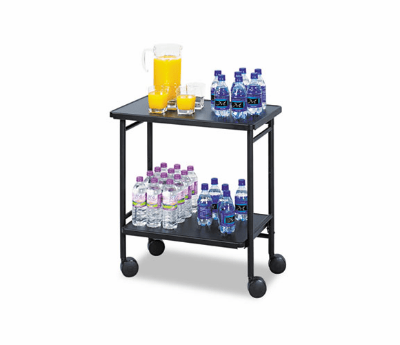SAF8965BL Folding Office/Beverage Cart, 2-Shelf, 26w x 15d x 30h, Black By SAFCO PRODUCTS