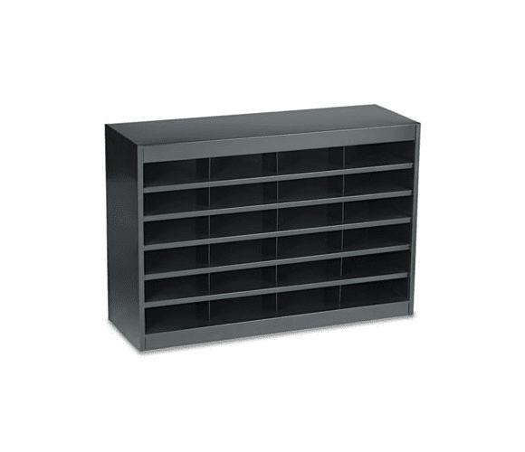 SAF9211BLR Steel/Fiberboard E-Z Stor Sorter, 24 Sections, 37 1/2 x 12 3/4 x 25 3/4, Black By SAFCO PRODUCTS