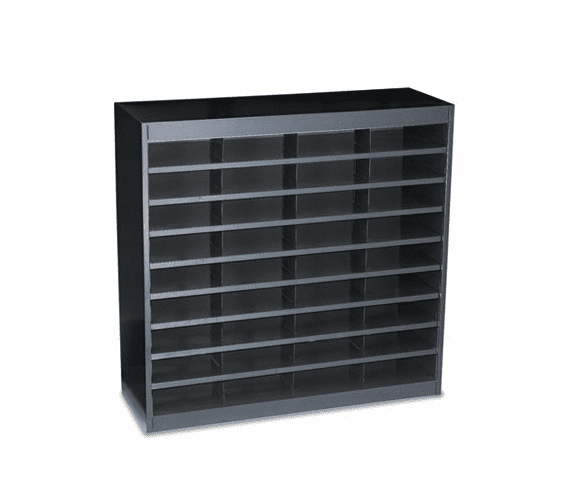 SAF9221BLR Steel/Fiberboard E-Z Stor Sorter, 36 Sections, 37 1/2 x 12 3/4 x 36 1/2, Black By SAFCO PRODUCTS