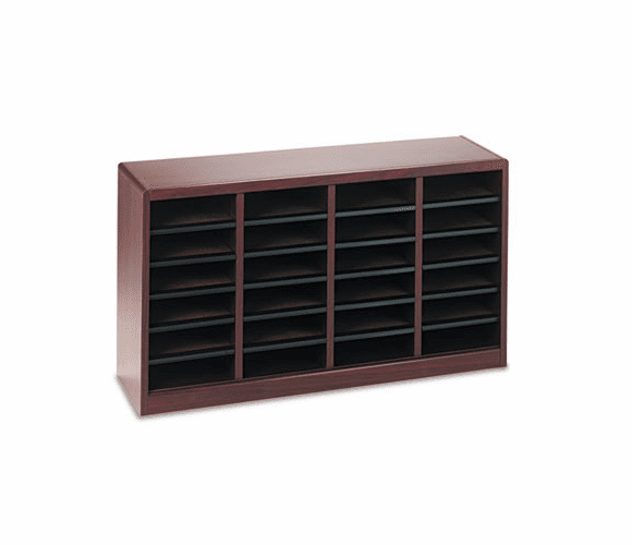 SAF9311MH Wood/Fiberboard E-Z Stor Sorter, 24 Sections, 40 x 11 3/4 x 23, Mahogany By SAFCO PRODUCTS