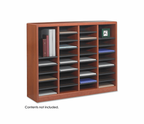 SAF9321CY Wood/Fiberboard E-Z Stor Sorter, 36 Sections, 40 x 11 3/4 x 32 1/2, Cherry By SAFCO PRODUCTS