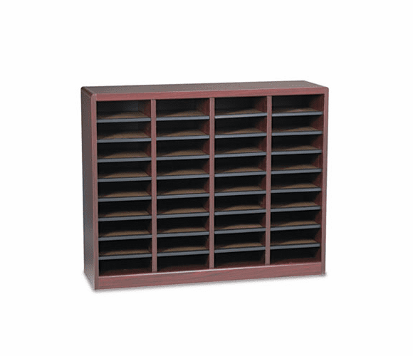 SAF9321MH Wood/Fiberboard E-Z Stor Sorter, 36 Sections, 40 x 11 3/4 x 32 1/2, Mahogany By SAFCO PRODUCTS