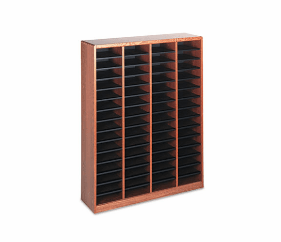 SAF9331MO Wood/Fiberboard E-Z Stor Sorter, 60 Sections, 40 x 11 3/4 x 52 1/4, Medium Oak By SAFCO PRODUCTS