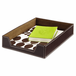SAF9391CE Desk Tray, Single Tier, Leather Look, Letter, Chocolate By SAFCO PRODUCTS