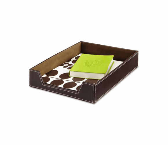 SAF9391CE Desk Tray, Single Tier, Leather Look, Letter, Chocolate By SAFCO PRODUCTS