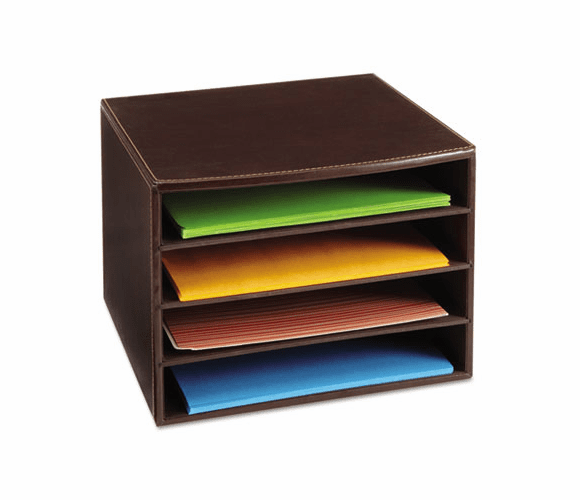 SAF9392CE Four-Section Desktop Sorter, 10 1/4" x 13 3/4" x 7 1/2", Chocolate By SAFCO PRODUCTS