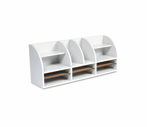 SAF9411GR Radius Front Desktop Organizer, 12 Sections, 38 1/2 x 9 5/8 x 15 1/4, Gray By SAFCO PRODUCTS