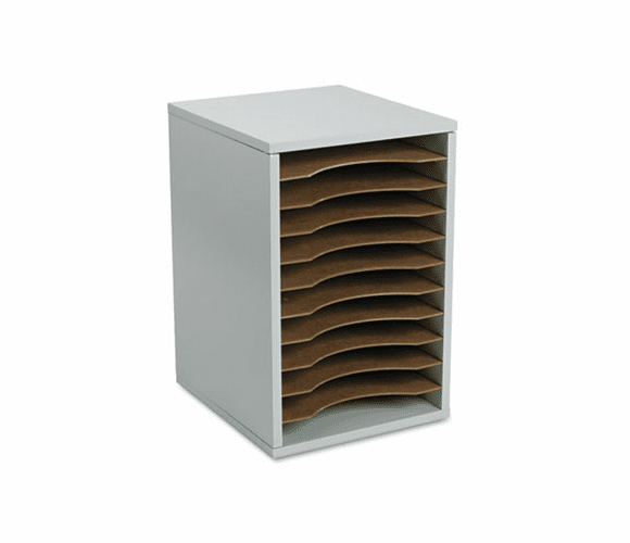 SAF9419GR Wood Vertical Desktop Literature Sorter, 11 Sections 10 5/8 x 11 7/8 x 16, Gray By SAFCO PRODUCTS