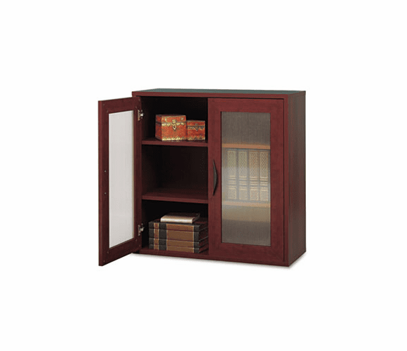 SAF9442MH Aprs Two-Door Cabinet, 29-3/4w x 11-3/4d x 29-3/4h, Mahogany By SAFCO PRODUCTS