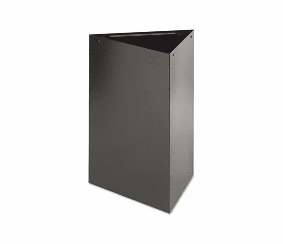 SAF9550BL Trifecta Receptacle 26 Inch High Base, Triangular, 15 gal, Black By SAFCO PRODUCTS