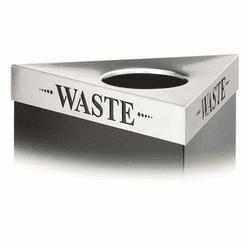 SAF9560WA Trifecta Waste Receptacle Lid, Laser Cut "WASTE" Inscription, Stainless Steel By SAFCO PRODUCTS