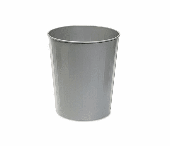 SAF9604CH Fire-Safe Wastebasket, Round, Steel, 23 1/2 qt, Charcoal By SAFCO PRODUCTS