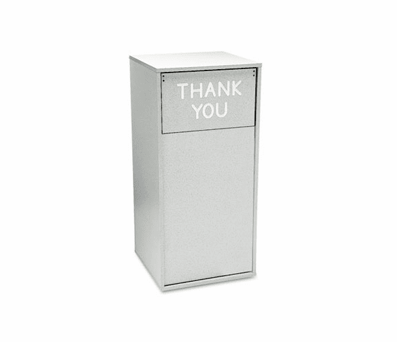 SAF9728GR Push Door Waste Receptacle w/Flat Top, Square, Wood, 36 gal, Gray By SAFCO PRODUCTS