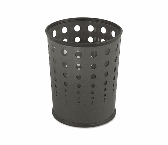 SAF9740BL Bubble Wastebasket, Round, Steel, 6 gal, Black By SAFCO PRODUCTS
