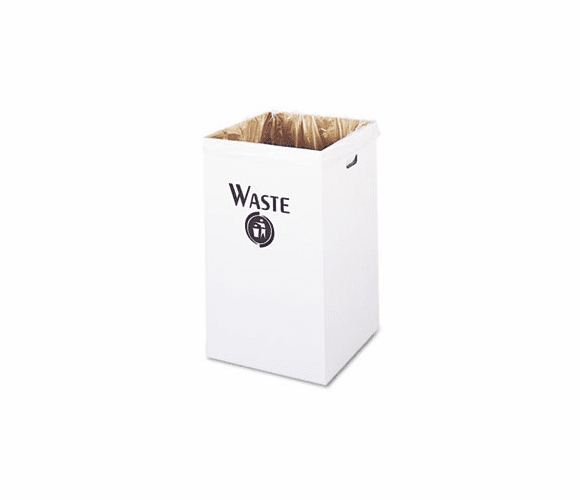 SAF9745 Corrugated Waste Receptacle, Square, 40 gal, White By SAFCO PRODUCTS