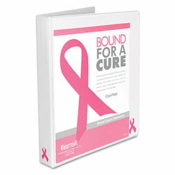 SAM10050 Breast Cancer Awareness View Binder, 1" Capacity, White By SAMSILL CORPORATION
