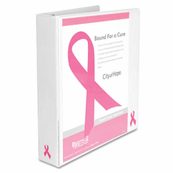 SAM10052 Breast Cancer Awareness View Binder, 1-1/2" Capacity, White By SAMSILL CORPORATION