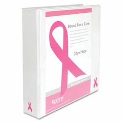 SAM10054 Breast Cancer Awareness View Binder, 2" Capacity, White By SAMSILL CORPORATION