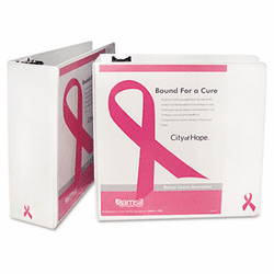 SAM10058 Breast Cancer Awareness View Binder, 4" Capacity, White By SAMSILL CORPORATION