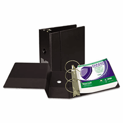 SAM14300 Clean Touch Antimicrobial Locking Round Ring Binder, 11 x 8-1/2, 5" Cap, Black By SAMSILL CORPORATION
