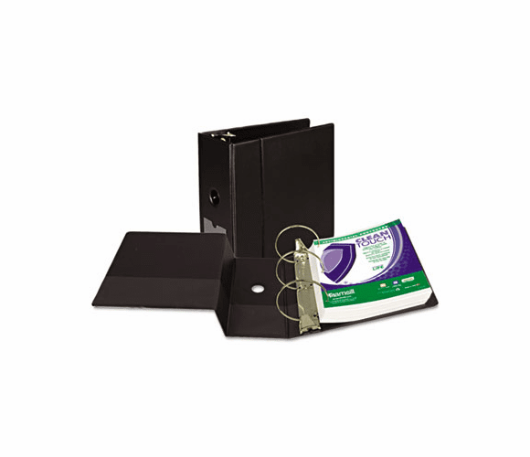 SAM14300 Clean Touch Antimicrobial Locking Round Ring Binder, 11 x 8-1/2, 5" Cap, Black By SAMSILL CORPORATION