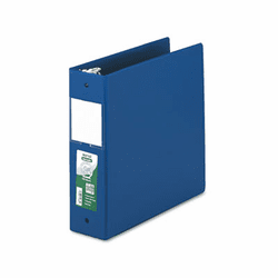SAM14382 Clean Touch Antimicrobial Locking Round Ring Binder, 11 x 8-1/2, 3" Cap, DK Blue By SAMSILL CORPORATION