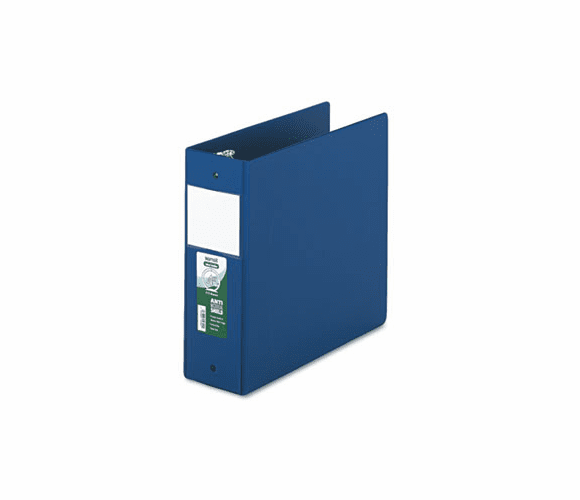 SAM14392 Clean Touch Antimicrobial Locking Round Ring Binder, 11 x 8-1/2, 4" Cap, DK Blue By SAMSILL CORPORATION