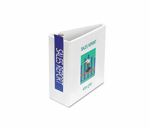 SAM16207 Clean Touch Locking D-Ring View Binder, 5" Capacity, White By SAMSILL CORPORATION