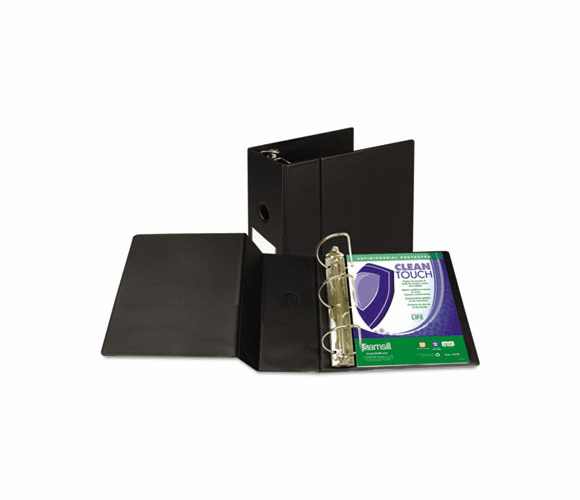 SAM16300 Clean Touch Antimicrobial Locking D-Ring Binder, 11 x 8-1/2, 5" Capacity, Black By SAMSILL CORPORATION
