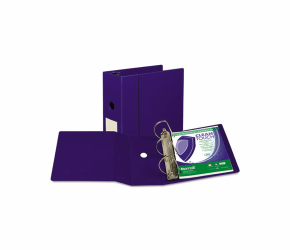 SAM16302 Clean Touch Antimicrobial Locking D-Ring Binder, 11 x 8-1/2, 5" Cap, Dark Blue By SAMSILL CORPORATION