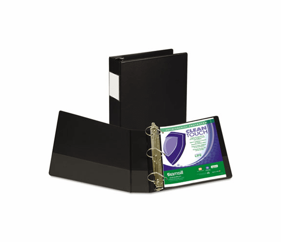 SAM16360 Clean Touch Antimicrobial Locking D-Ring Binder, 11 x 8-1/2, 2" Capacity, Black By SAMSILL CORPORATION