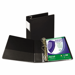 SAM16380 Clean Touch Antimicrobial Locking D-Ring Binder, 11 x 8-1/2, 3" Capacity, Black By SAMSILL CORPORATION