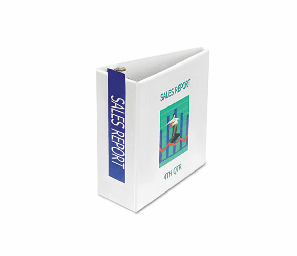 SAM16407 Nonstick D-Ring View Binder, 11 x 8-1/2, 5" Capacity, White By SAMSILL CORPORATION