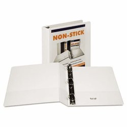 SAM16457 Nonstick D-Ring View Binder, 11 x 8-1/2, 1-1/2" Capacity, White By SAMSILL CORPORATION