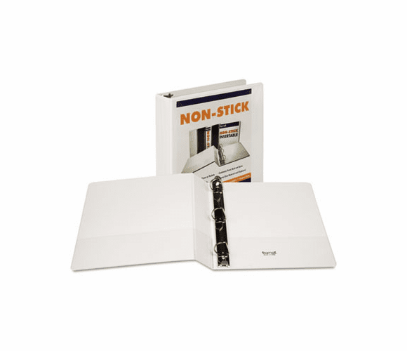 SAM16457 Nonstick D-Ring View Binder, 11 x 8-1/2, 1-1/2" Capacity, White By SAMSILL CORPORATION