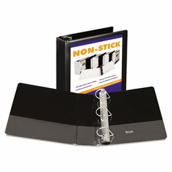 SAM16480 Nonstick D-Ring View Binder, 11 x 8-1/2, 3" Capacity, Black By SAMSILL CORPORATION